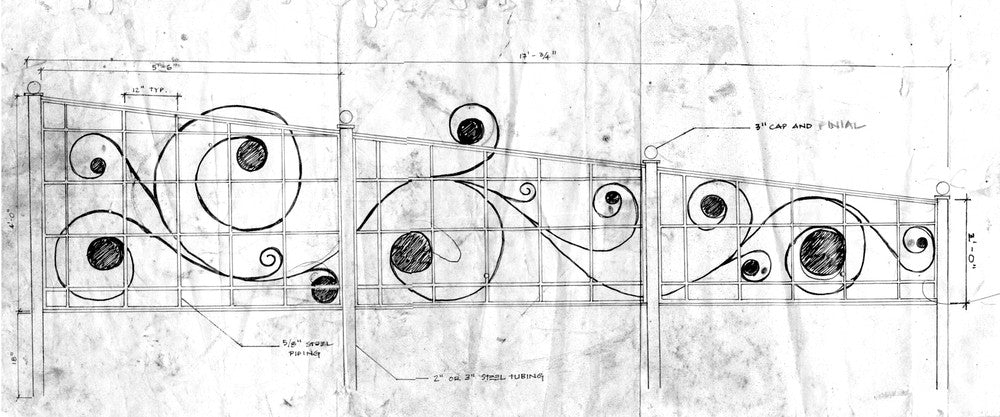 custom metal trellis drawing